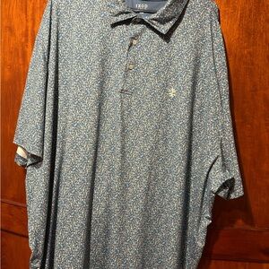 Izod Men's Teal Floral Performance Polo